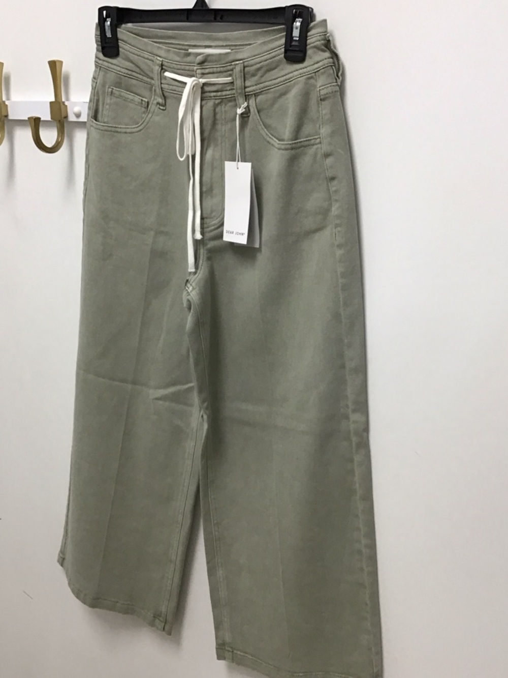 Dear John Wide Leg Drawstring Pants in Audrey Sage Green